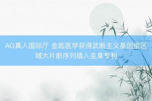 AG真人国际厅 金匙医学获得武断主义基因组区域大片断序列插入圭臬专利