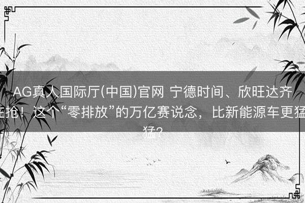 AG真人国际厅(中国)官网 宁德时间、欣旺达齐在抢！这个“零排放”的万亿赛说念，比新能源车更猛？