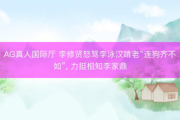 AG真人国际厅 李修贤怒骂李泳汉啃老“连狗齐不如”, 力挺相知李家鼎
