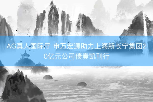 AG真人国际厅 申万宏源助力上海新长宁集团20亿元公司债奏凯刊行