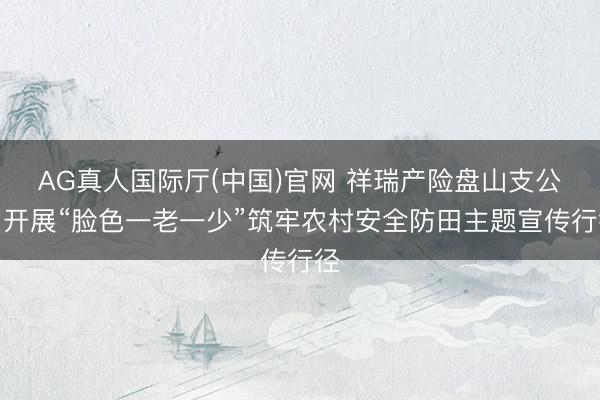 AG真人国际厅(中国)官网 祥瑞产险盘山支公司开展“脸色一老一少”筑牢农村安全防田主题宣传行径