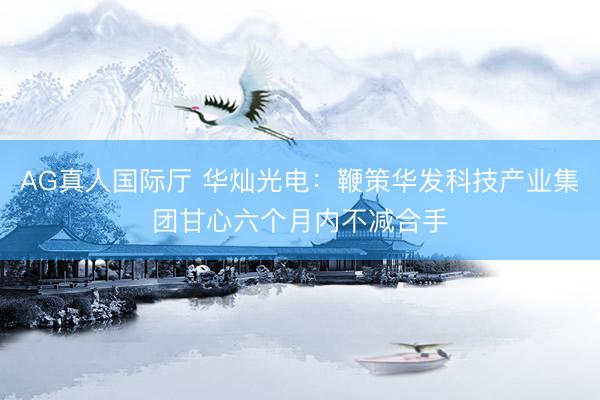 AG真人国际厅 华灿光电:鞭策华发科技产业集团甘心六个月内不减合手
