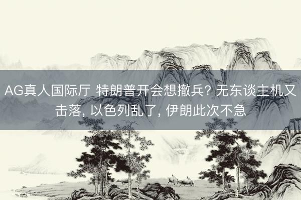 AG真人国际厅 特朗普开会想撤兵? 无东谈主机又击落， 以色列乱了， 伊朗此次不急