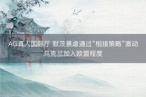 AG真人国际厅 默茨暴虐通过“相接策略”激动乌克兰加入欧盟程度