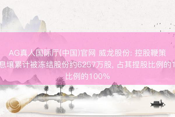 AG真人国际厅(中国)官网 威龙股份: 控股鞭策银河息壤累计被冻结股份约6257万股, 占其捏股比例的100%