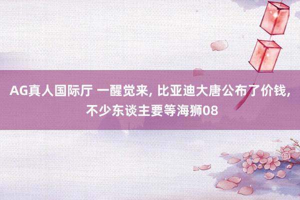 AG真人国际厅 一醒觉来, 比亚迪大唐公布了价钱, 不少东谈主要等海狮08